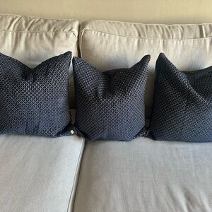West Elm Navy Throw Pillow 18x18